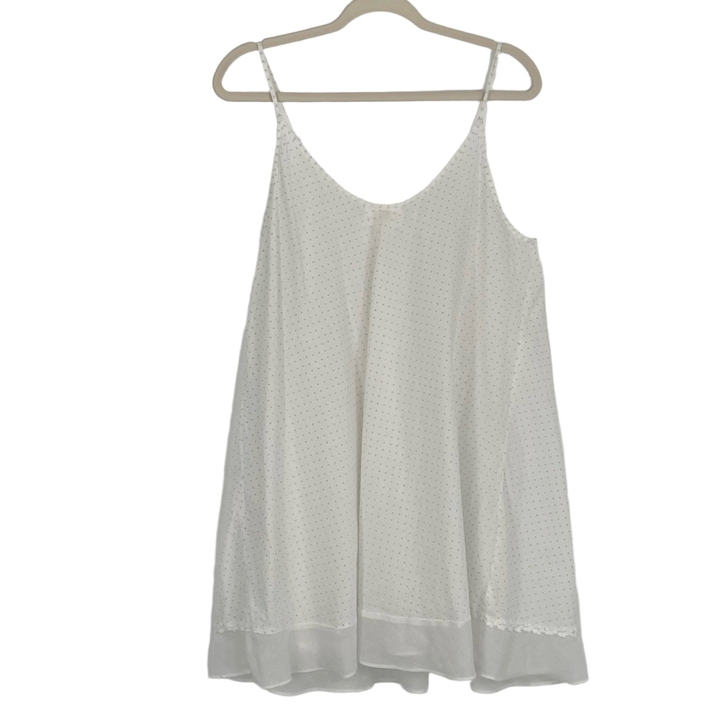 Carole Hochman Women's White Lace Trim Vintage Sleeveless Slip Nightie Size M